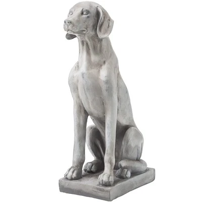 GH20382 Labrador Retriever Dog Statue on Rectangular Base Garden Sculpture, 2... - Image 1 of 4
