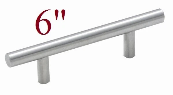 Paquete de 25 tiradores de gabinete de níquel cepillado sólido manijas de barra de cajón de acero inoxidable Foto 1 de 1