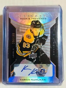  2019-20 Upper Deck Trilogy Silver #86 Karson Kuhlman Auto /199 Boston Bruins