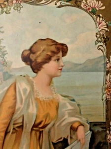 Antique Celluloid Gibson Girl Art Nouveau Color Cover Only! of 1890 Album - Picture 1 of 12