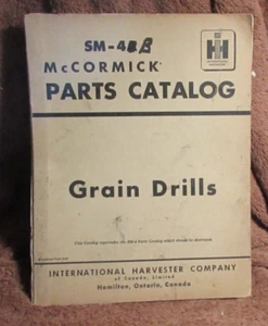 Manual de libro de catálogo de piezas de taladros de grano IH International McCormick SM-4B de colección - Imagen 1 de 3