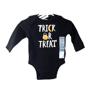 NEW Old Navy Infant Black Halloween Bodysuits Size 0-3M Trick or Treat Boo-tiful - Picture 1 of 3