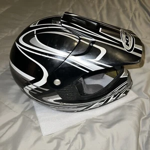 KBC TK-X MOTORCROSS HELMET SIZE Small 55/56 Cm Black/ White/silver T74 - Picture 1 of 8