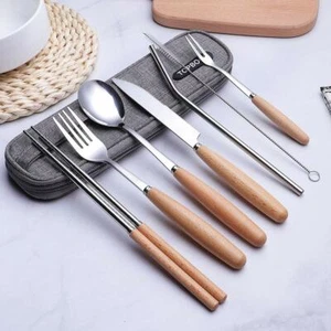 Portable Flatware Cutlery Set Dinnerware Tableware Spoon Fork Knife Chopsticks A - Picture 1 of 9