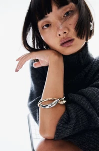 H&M Intertwined Bangle Bracelet For Women (Silver-coloured/Gold-coloured) - Picture 1 of 4