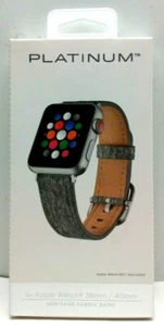 Platinum Heritage Stoff Uhrenarmband für Apple Watch 38mm/40mm hellgrau - Bild 1 von 5
