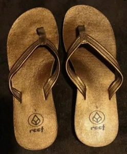 REEF, Olukai Honu Women's Size 9 Bronze Metallix colored Flip Flops in XLNT COND - Picture 1 of 13