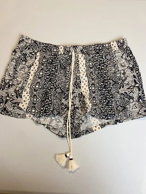 Bebop одежды черный и белый струящиеся шорты эластичный пояс с карманами размер M - Изображение 1 из 4