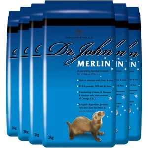 Dr John Merlin Ferret Food 6x2kg Chicken Dry Kibble Feast Small Animal - Picture 1 of 6