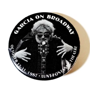 Grateful Dead Jerry Garcia Pin Vintage 1987 Broadway Lunt New York JGB Pinback - Picture 1 of 12