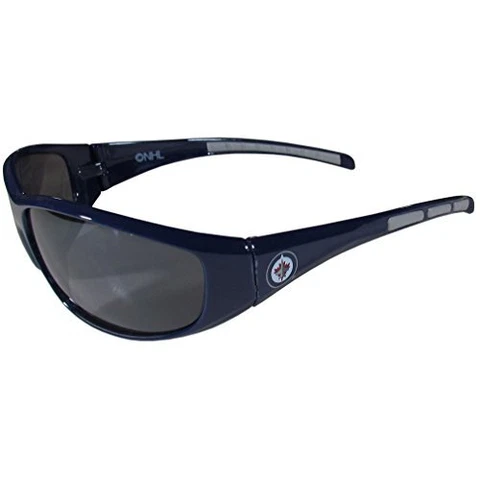NHL Winnipeg Jets Wrap Sunglasses, Navy Blue, Adult Cover
