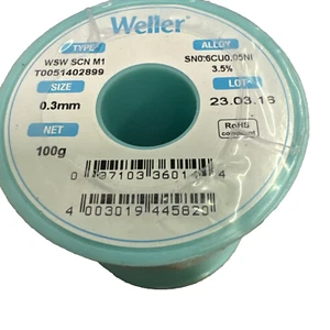 Weller Wire, 0.3mm Lead Free Solder, 228-229°C Melting Point - Picture 1 of 2