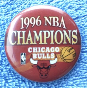 Vintage 1996 NBA Champion Chicago Bulls Basketball Pinback Button 1 3/4” US MADE - Picture 1 of 3