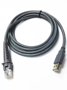 USB-A Male to RJ45 Cable For Symbol Barcode Scanner LS4278 2208AP DS3400 Grey 2m - Picture 1 of 3