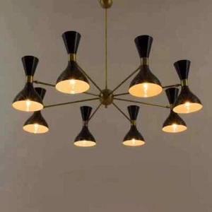 Diabolo Italian Chandelier Style Stilnovo Mid Century 8 Arms Sputnik Ceiling Lig - Picture 1 of 8