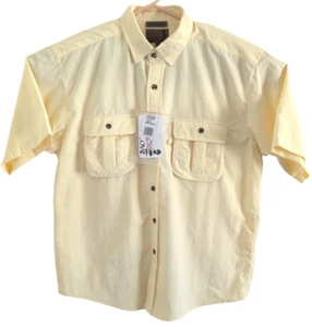 Walls® Cypress Cove Men's LARGE Yellow Button Down Short Sleeve Vented New - Picture 1 of 8