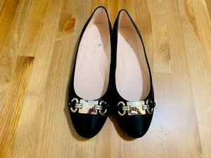 Kate Spade NY Payton Spade Logo Cuero Plano Ballet Zapatos Negro Nuevo Sin Caja Talla 8 - Imagen 1 de 7