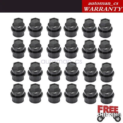 24X Black Lug Nut Covers Caps Full Size Truck For GMC Yukon XL 1500 SLE 2011 - Image 1 of 4