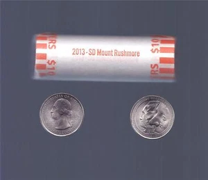 BU ROLL OF 2013-P MOUNT RUSHMORE  QUARTERS - Picture 1 of 1
