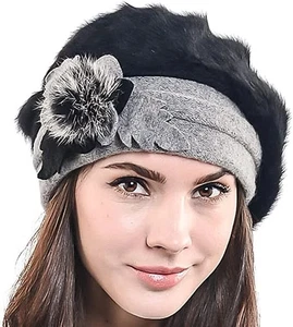 Mujer 100% Lana Cubo Sombrero Fieltro Cloche Boina Vestido Invierno Gorro Sombreros - Imagen 1 de 22