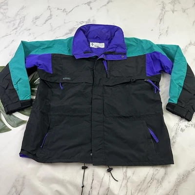 Columbia Mens Vintage 90s Gizzmo Ski Jacket Size XL Purple Teal Zip Up Snow - Image 1 of 4