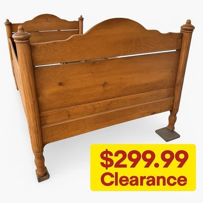 Antigua cama de granjero de roble alemán de 1821 - granja rústica, madera maciza, recogida local Foto 1 de 4