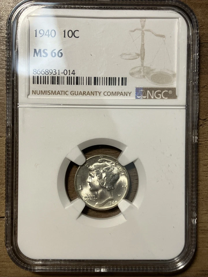 1940 Mercury Dime - NGC MS66 - FREE SHIPPING - Image 1 of 2