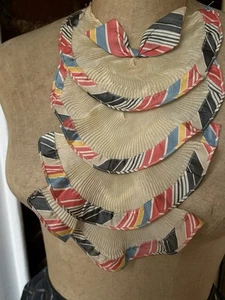 Vintage Collar Dress Front & Stripy Flounce Blouse Project Period Costume Paris - Picture 1 of 7