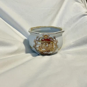 "Cerámica dorada LIMOGES Satsuma jardinera Moriage - motivo asiático - diámetro 4""" - Imagen 1 de 8