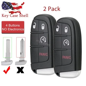 2 For 2015 2016 2017 2018 2019 2020 Jeep Renegade Compass Remote Key Fob Shell - Picture 1 of 7