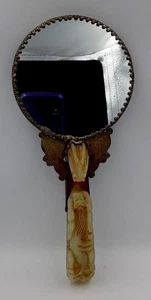 RARE Chinese Dragon Hand Carved Belt Hook Handle Mirror 5 Clawed Dragon VINTAGE - Picture 1 of 14