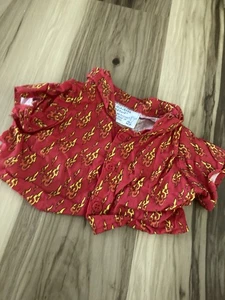 Build-A-Bear Vintage Red & Yellow Flame Print Shirt Button Up Top - Picture 1 of 2