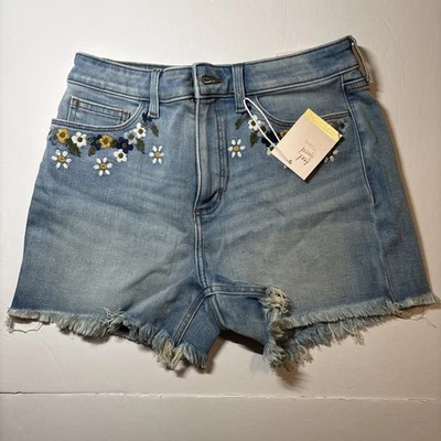 NWT LC Lauren Conrad cutoff high rise stretch Zip fly women's Denim Shorts 8 $50 - Image 1 of 4