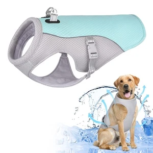 Dog Cooling Vest Breathable Mesh Jacket Summer Cool Coat Harness Reflective - Picture 1 of 8