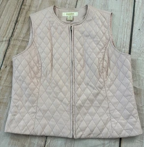 Peck & Peck Womens Vintage Lamb Leather Vest Quilted Lined Pink Medium - Picture 1 of 9
