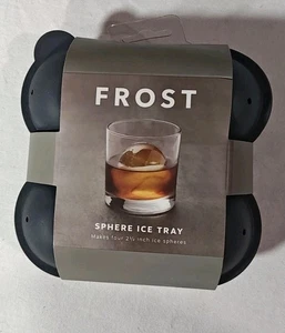 Vassoio ghiaccio sfera gelo silicone rotondo 4 sfere stampo cubetti di ghiaccio vassoio 2,5 pollici - Foto 1 di 2