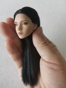 YMTOYS 1/6 Suntan Skin YMT029A Head Sculpt Black Hair Fit 12" Female Figure Body - Picture 1 of 6