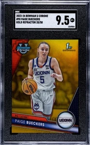 SGC 9.5 - 2023-24 Bowman Chrome University #90 Paige Bueckers GOLD REFRACTOR/50 - Picture 1 of 2