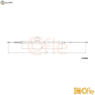 CABLE PULL PARKING BRAKE 1.PE001 FOR PEUGEOT HNY /HNZ /HNV /HNP /HMZ 1.2L 3cyl - Image 1 of 4
