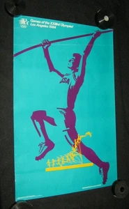 Original 1984 OLYMPICS POSTER Pole Vault ART BY JIM NEVINS & NICOLAS SIDJAKOV - Picture 1 of 3