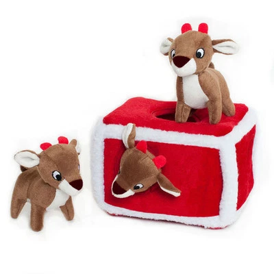 Zippy Paws Burrow - Holiday Reindeer Pen - Image 1 of 2