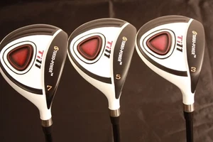 NEW WHITE STIFF FLEX FAIRWAY WOOD SET GOLF CLUBS #3 #5 #7 + HEADCOVER - Picture 1 of 3
