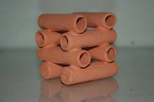 Aquarium Ceramic Breeder Stacked Tubes 8 x 8 x 8 cms For Loaches and Small Fish - Picture 1 of 3