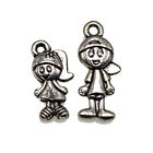 100 Mixed Tibet Silver Kid girl and boy Charms Pendants Jewelry Making
