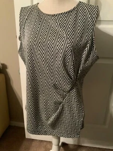 🌸Liz Claiborne Career Negro Blanco Pullover Sin Mangas Camiseta sin Mangas Shell Talla XL 🌸 - Imagen 1 de 8