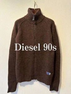 Diesel Men M Old Clothes High Neck Zip Up Knit Luxury Casual Style Warm Winter - Picture 1 of 8