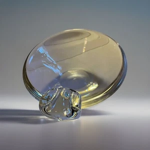 Steuben Crystal  Signed Cigar Ashtray Sloped Vintage Art Glass - Picture 1 of 7