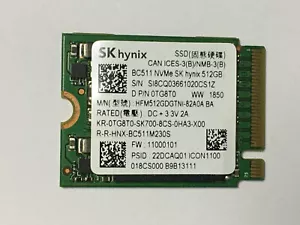SK HYNIX BC511 512GB M.2 2230 PCIe NVMe SSD FOR Steam Deck Microsoft Surface pc - Picture 1 of 6