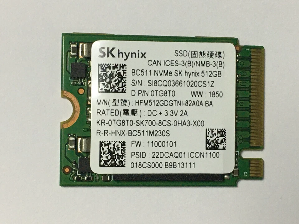 SK HYNIX BC511 512GB M.2 2230 PCIe NVMe SSD FOR Steam Deck Microsoft Surface pc - Image 1 of 4