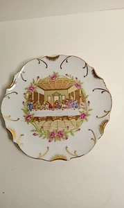Jesus The Last Supper 18K Gold Trim Made in Japan 8" Vintage - Picture 1 of 2